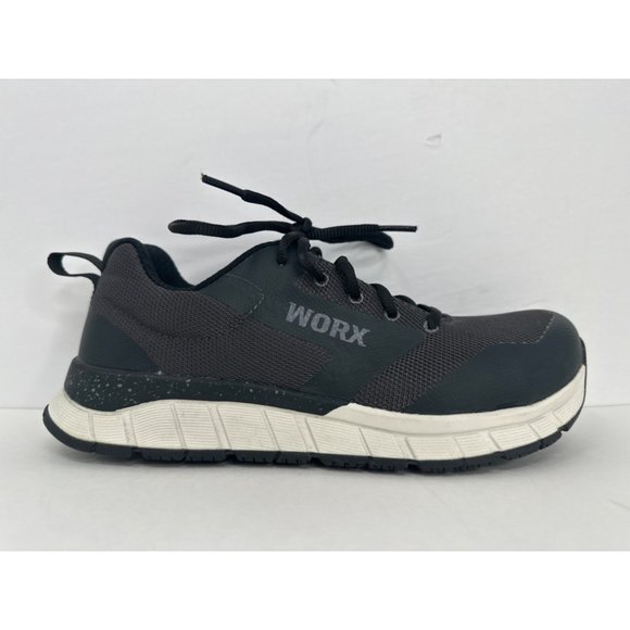 WORX Athletic Safety Steel Toe Shoes Womens 7.5W Grey Black NO INSOLE - Picture 4 of 11